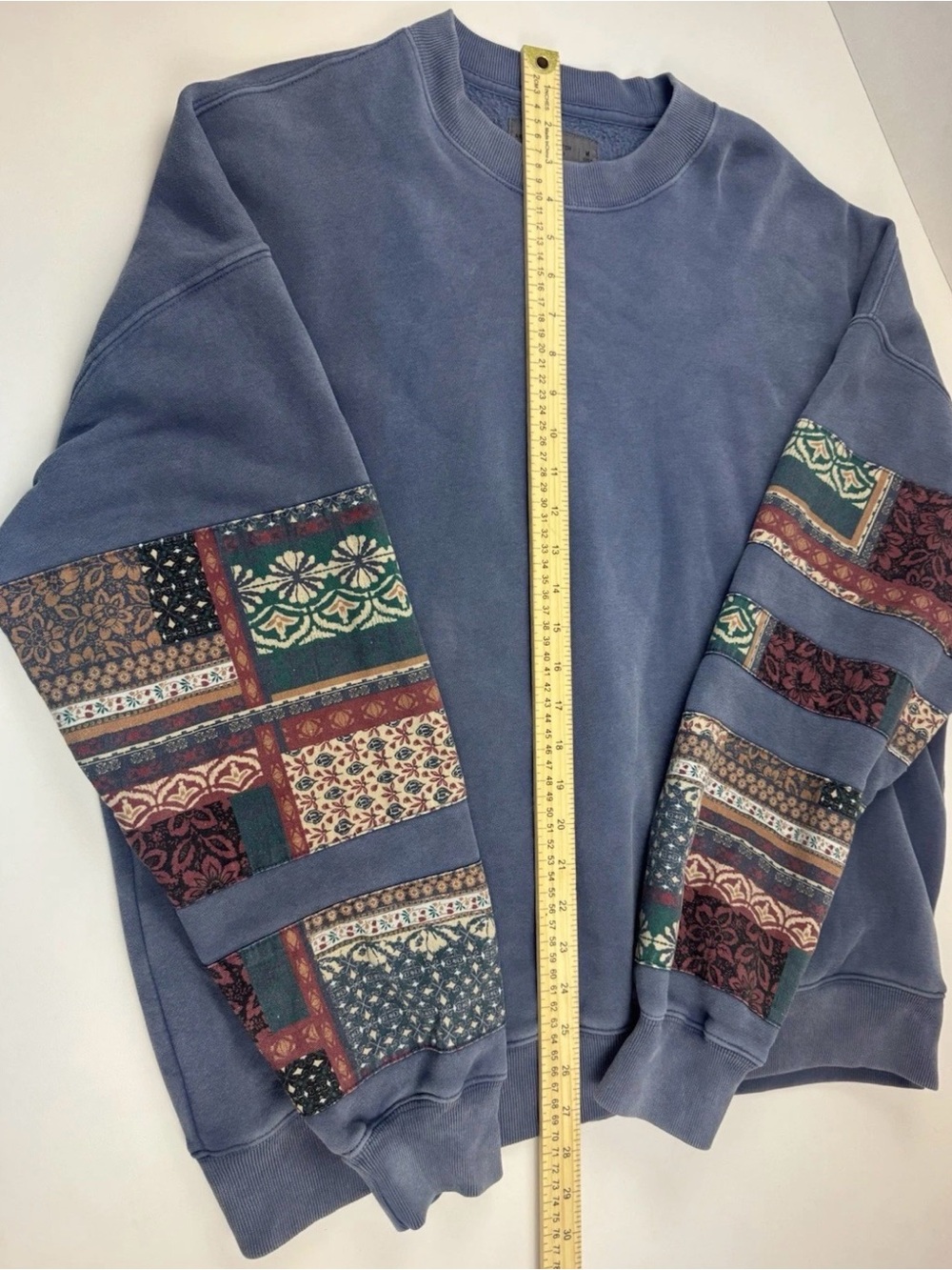 Abercrombie & Fitch Patchwork Crewneck Oversized Multicolor Mens M - Picture 7 of 9